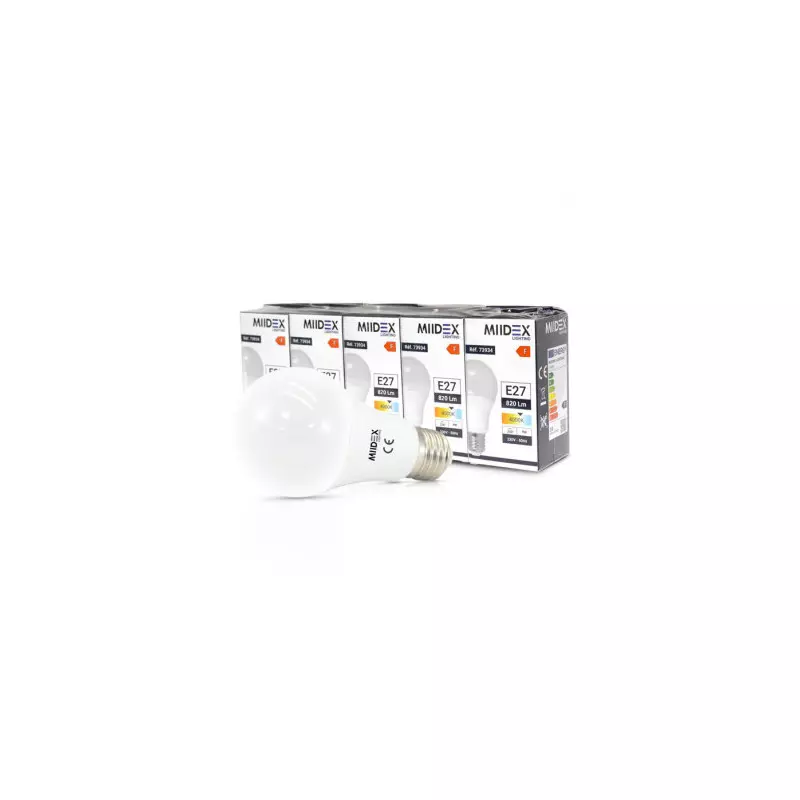 Lot de 5 Ampoule LED E27 8,5W 820lm 200° Ø60mmx108mm - Blanc Naturel 4000K