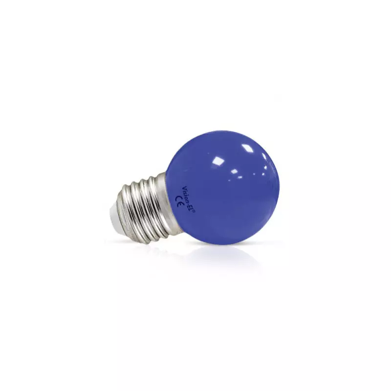 Ampoule LED E27 1W 270° Ø45mmx70mm - Bleu