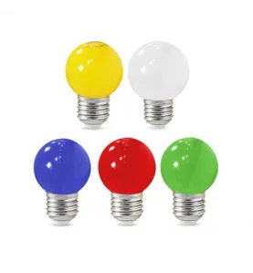 Blister x 5 Ampoules LED E27 1W G45 - Bleu - Rouge - Vert - Jaune - Blanc chaud 3000K