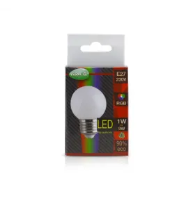 Ampoule LED E27 1W Ø45mmx66mm - RGB