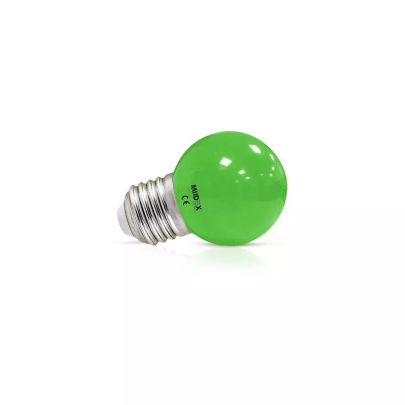 Ampoule LED E27 1W 240° Ø45mmx70mm - Vert