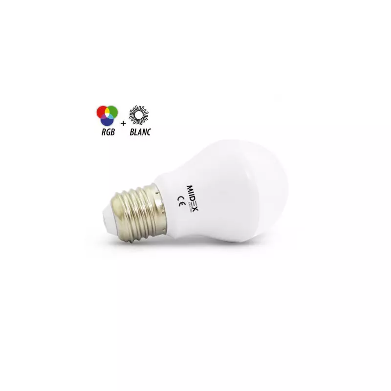 Ampoule LED Dimmable E27 AC220/240V 6W 550lm 220° IP20 Ø56mm - RGB + CCT (2700K A 6000K)