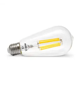 Ampoule LED Filament E27 Dimmable AC220/240V 8W 1000lm 300° IP20 Ø64mm - Blanc Chaud 2700K