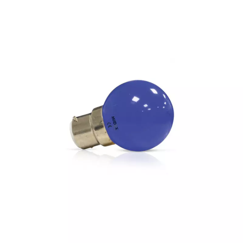 Ampoule LED B22 1W 300° Ø45mmx68mm - Bleu