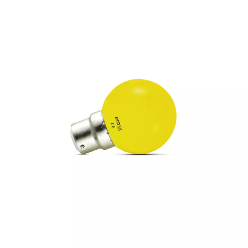 Ampoule LED B22 1W 300° Ø45mmx70mm - Jaune