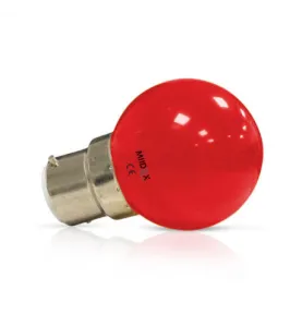 Ampoule LED B22 1W 240° Ø45mmx68mm - Rouge