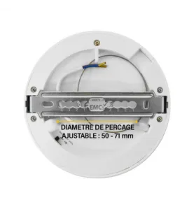 Plafonnier LED Encastrable AC220/240V 6W 525lm 100° IP40/20 IK06 Ø125mm - CCT 3000K / 4000K / 6000K perçage Ø50mm