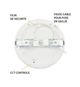 Plafonnier LED Encastrable Dimmable AC220/240V 12W 850lm 100° IP40/20 IK08 Ø166mm - CCT  perçage Ø50mm