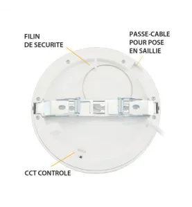 Plafonnier LED Encastrable AC220/240V 12W 960lm 100° IP40/20 IK08 Ø165mm - CCT 3000K / 4000K / 6500K perçage Ø50mm