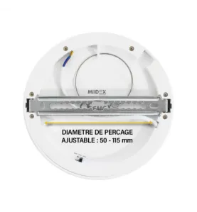 Plafonnier LED Encastrable AC220/240V 12W 960lm 100° IP40/20 IK08 Ø165mm - CCT 3000K / 4000K / 6500K perçage Ø50mm