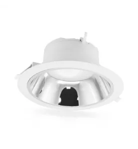 Spot LED Encastrable AC220/240V 15W 1360lm 38° IP20 Blanc/Argenté Ø150mm - Blanc du Jour 6000K perçage Ø120mm