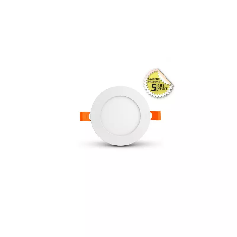 Plafonnier LED Encastrable Blanc 6W 450lm 120° Ø120x22mm - Blanc Chaud 3000K