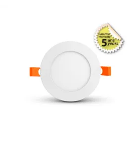 Plafonnier LED Encastrable Blanc 6W 450lm 120° Ø120x22mm - Blanc Chaud 3000K