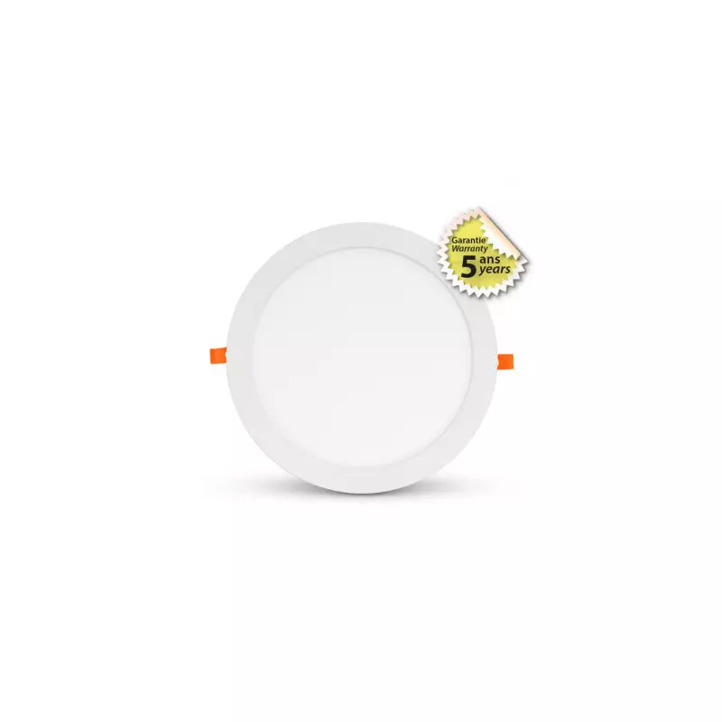 Plafonnier LED Encastrable Blanc 24W 2100lm 120° Ø300x24mm - Blanc Chaud 3000K