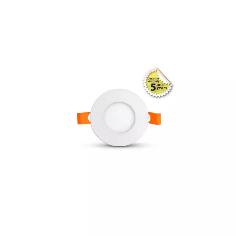 Plafonnier LED Blanc 3W 235lm 120° Ø90x24mm - Blanc Chaud 3000K