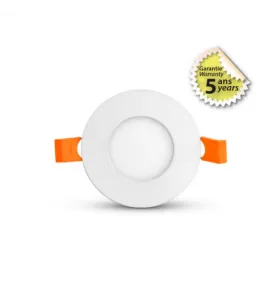 Plafonnier LED Blanc 3W 235lm 120° Ø90x24mm - Blanc Chaud 3000K