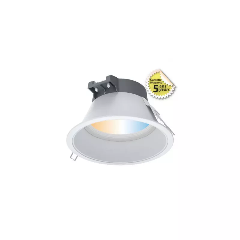 Downlight LED Encastrable Dimmable AC220/240V 30W 2800lm 100° IP44/20 Ø217mm - CCT 3000K / 4000K / 6000K perçage Ø200mm