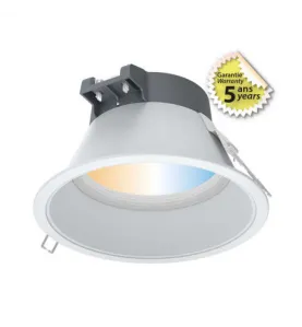 Downlight LED Encastrable Dimmable AC220/240V 30W 2800lm 100° IP44/20 Ø217mm - CCT 3000K / 4000K / 6000K perçage Ø200mm