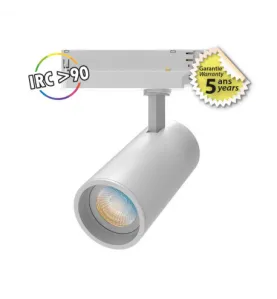 Spot LED sur Rail Orientable/Inclinable AC220/240V 15W 1440lm 24° Ø65mm - CCT 2700K / 4000K / 6000K