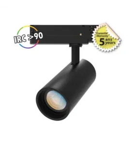 Spot LED sur Rail Orientable/Inclinable AC220/240V 15W 1440lm 24° IP20 IK05 Ø65mm - CCT 2700K / 4000K / 6000K