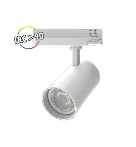 Spot LED sur Rail Orientable + Adaptateur Rail 3 Allumages Blanc 35W 3850lm 24° Ø75mm - Blanc Chaud 3000K