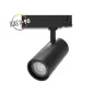 Spot LED sur Rail Orientable + Adaptateur Rail 3 Allumages AC220/240V 25W 2500lm 24°  IP20 IK05 Ø75mm - Blanc Chaud 3000K