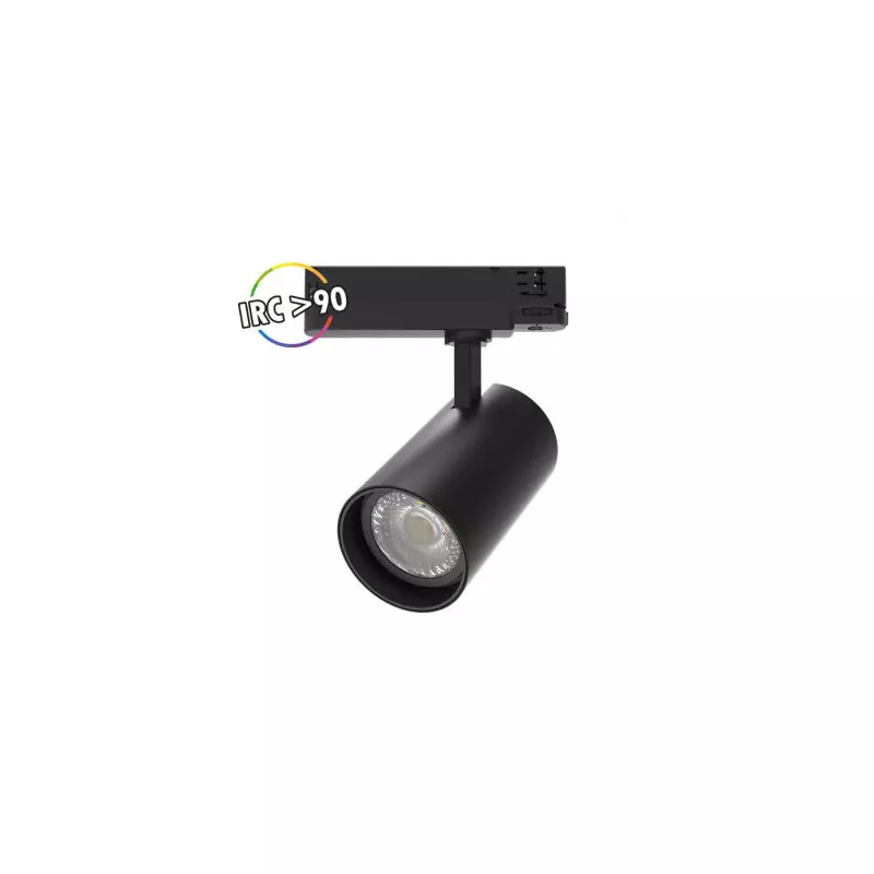 Spot LED sur Rail Orientable + Adaptateur Rail 3 Allumages AC220/240V 35W 3500lm 24° Ø85mm IP20 IK05  - Blanc Chaud 3000K