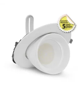 Spot LED Escargot Orientable 38W 3725/4115/3720lm 90° Ø195mmx135mm - Blanc chaud à Blanc du jour CCT 3000K/4000K/5700K