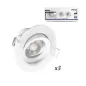 Pack de 3 Spots LED SMD Encastrable Orientable AC220/240V 5W 380lm 38° IP20 IK08 Ø90mm - Blanc Chaud 3000K perçage Ø68mm