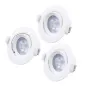 Pack de 3 Spots LED SMD Encastrable Orientable AC220/240V 5W 380lm 38° IP20 IK08 Ø90mm - Blanc Chaud 3000K perçage Ø68mm