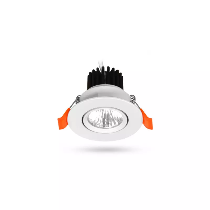 Spot LED Encastrable Orientable AC220/240V 5W 450lm 30° IP40/20 IK05 Ø68mm - Blanc Chaud 3000K perçage Ø55mm