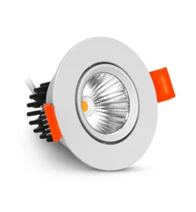 Spot LED Encastrable Orientable AC220/240V 5W 450lm 30° IP40/20 IK05 Ø68mm - Blanc Chaud 3000K perçage Ø55mm