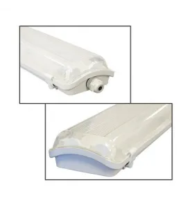 Boitier LED pour 2 Tubes T8 180° Étanche IP65 IK08 1500mm