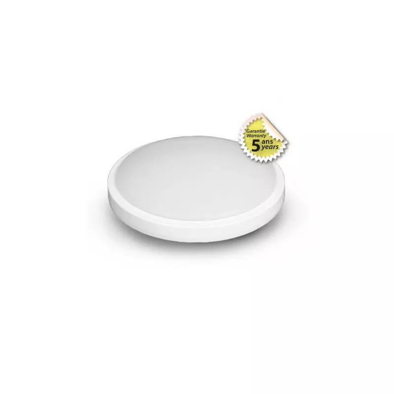 Plafonnier LED 24W 2400lm 120° IP65 Ø330mmx85mm - Blanc Naturel 4000K