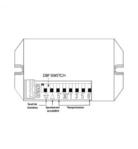 Hublot LED + Détecteur Reglable AC200/240V 18W 1600lm 120° Etanche IP65 IK10 Ø300mm - Blanc Chaud 3000K