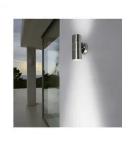 Applique Murale AC220/240V 2xGU10 2x7W (2x35W) Inox 316L Etanche IP44 IK08 Ø60x91mm