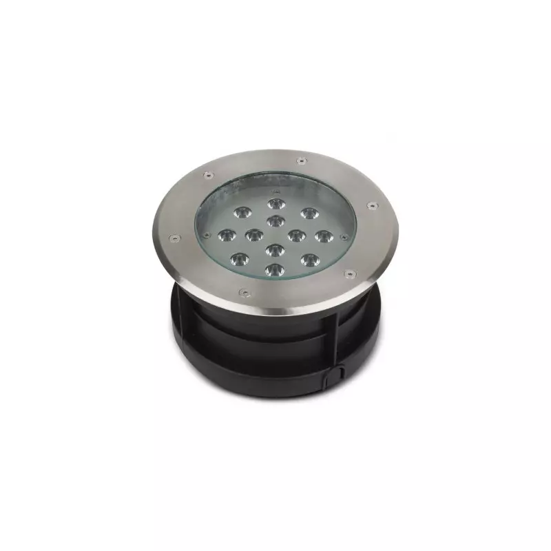 Spot LED Encastrable Sol Rond 12W 800lm 45° IP67 Ø212mmx120mm - Blanc Chaud 3000K