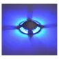 Spot LED Balise 4 Diffuseurs DC/AC12V 1W 4x70° Etanche IP67 IK06 Ø70mm - Bleu