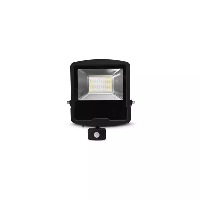 Projecteur LED avec Détecteur Réglable AC120/277V 100W 12000lm 110° Étanche IP65/44 IK06 349,4mmx280mm- Blanc Naturel 4000K