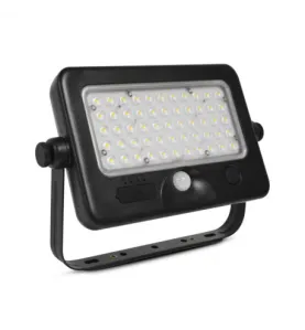 Projecteur LED Solaire avec Détecteur 6m + Chargeur USB 10W 1100lm 90° Étanche IP44 IK06 235mmx170mm - Blanc Naturel 4000K