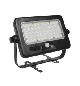 Projecteur LED Solaire avec Détecteur 6m + Chargeur USB 10W 1100lm 90° Étanche IP44 IK06 235mmx170mm - Blanc Naturel 4000K