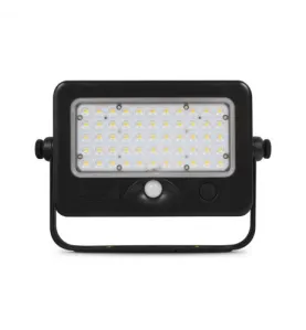 Projecteur LED Solaire avec Détecteur 6m + Chargeur USB 10W 1100lm 90° Étanche IP44 IK06 235mmx170mm - Blanc Naturel 4000K