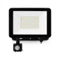 Projecteur LED Plat Détecteur AC220/240V 50W 4000lm 110° Étanche IP65 IK06 155mmx215mm Noir - Blanc Naturel 4000K