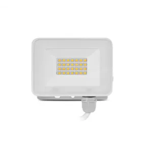 Projecteur LED Plat AC220/240V 20W 1600lm 110° Étanche IP65 IK05 - Blanc Chaud 3000K