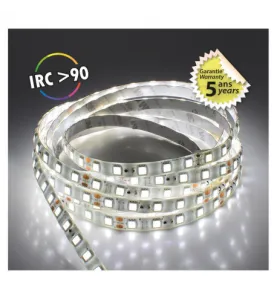 Bandeau LED Dimmable DC24V 60 LED/m 62W 796lm/m 120° Etanche IP65 5m - Blanc du Jour 6000K