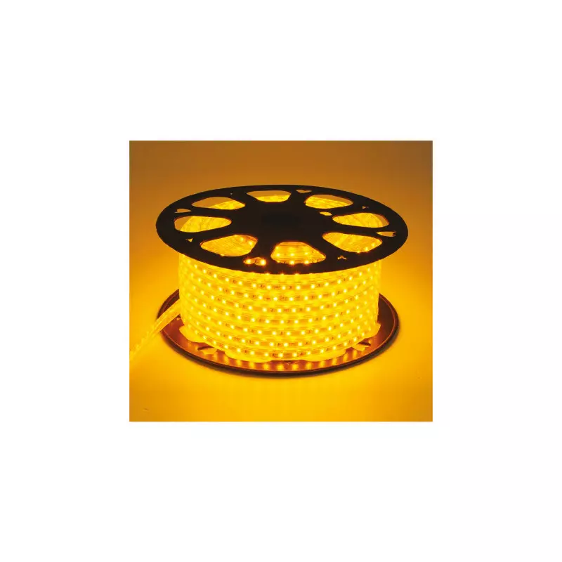 Bobine LED 5050 AC230V 8W/m 180° Étanche IP65 50m - Jaune