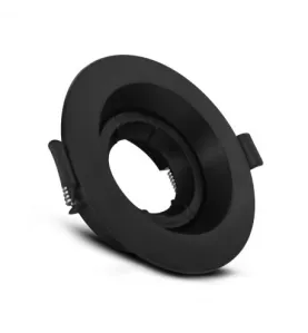 Support Spot Encastrable Plafond Rond Orientable 30° Noir Ø110x38mm