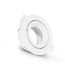 Support Spot Encastrable Plafond Rond Orientable 45° Blanc Ø90 mm