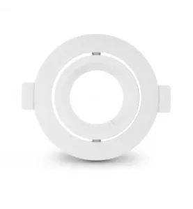 Support Spot Encastrable Plafond Rond Orientable 45° Blanc Ø90 mm