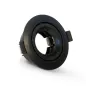 Support Spot Encastrable Plafond Rond Orientable 45° Noir Ø90 mm